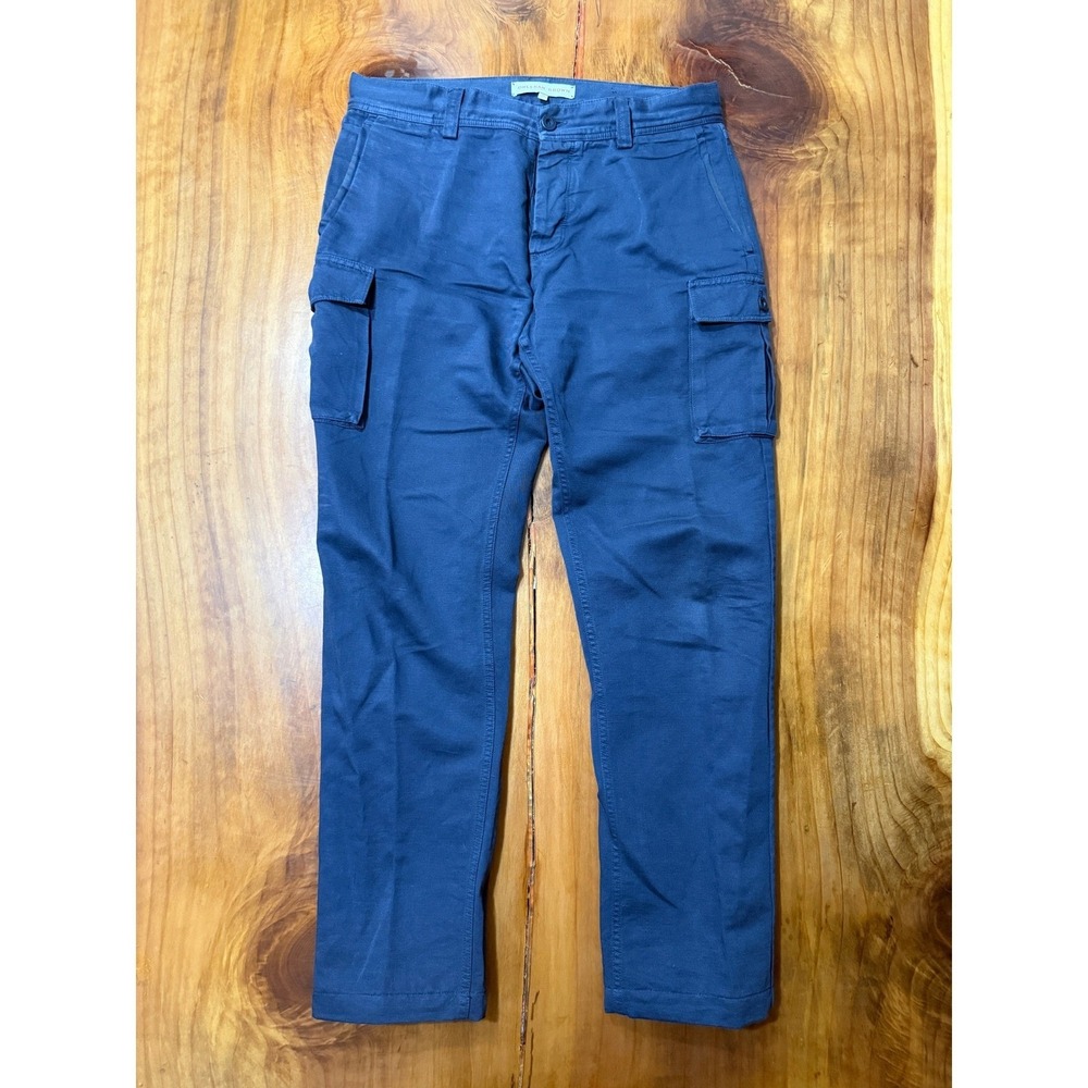 Orlebar Brown Chino pant 32 x 30 Cotton Straight Flat Cargo Navy Button fly D3-9